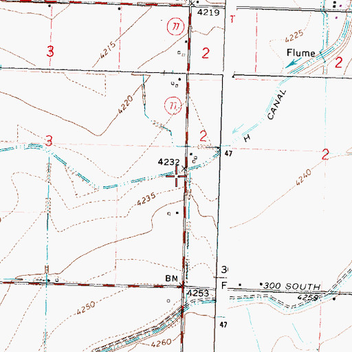 Topographic Map of J 10 Lateral, ID