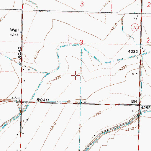 Topographic Map of J 11 Lateral, ID