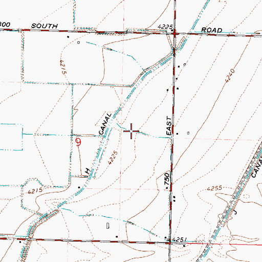 Topographic Map of J 12 B Lateral, ID