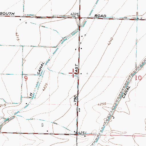 Topographic Map of J 12 Lateral, ID