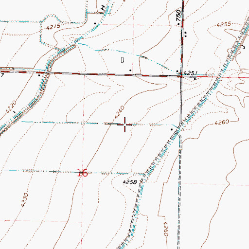 Topographic Map of J 13 Lateral, ID