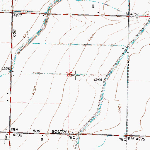 Topographic Map of J 14 Lateral, ID