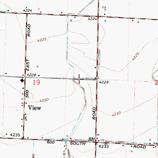 Topographic Map of J 19 C Lateral, ID