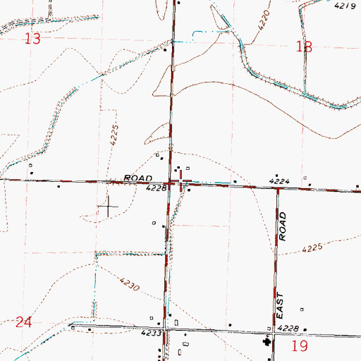 Topographic Map of J 21 B Lateral, ID