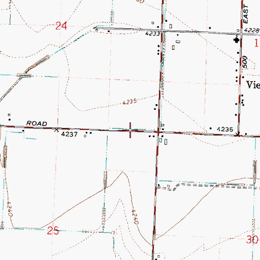 Topographic Map of J 21 Lateral, ID