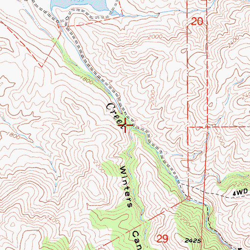 Topographic Map of Winters Canyon, CA