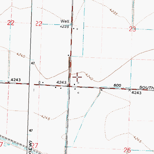 Topographic Map of J 24 Lateral, ID