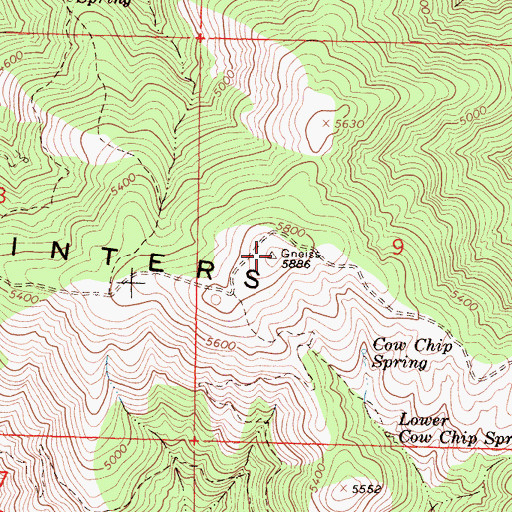 Topographic Map of Winters Ridge, CA