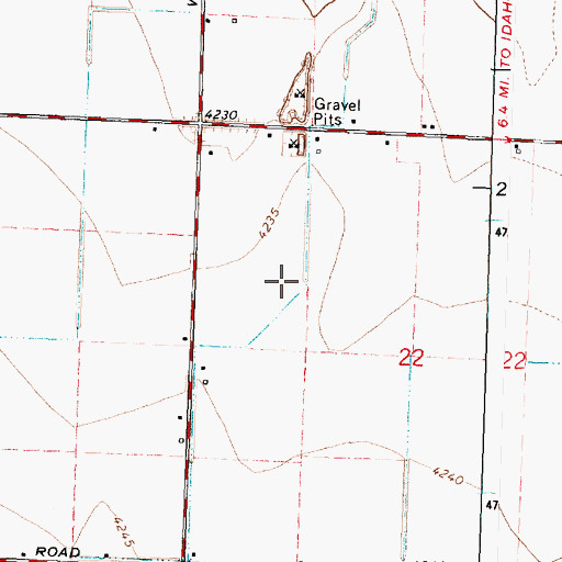 Topographic Map of J 25 Lateral, ID