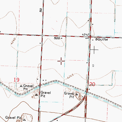 Topographic Map of J 27 1/2 Lateral, ID