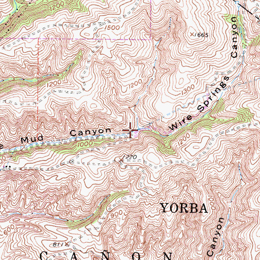 Topographic Map of Wire Springs Canyon, CA