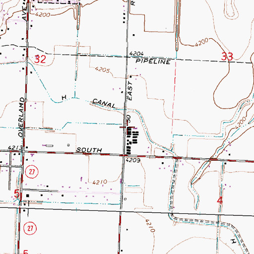 Topographic Map of J 27 F Waste, ID