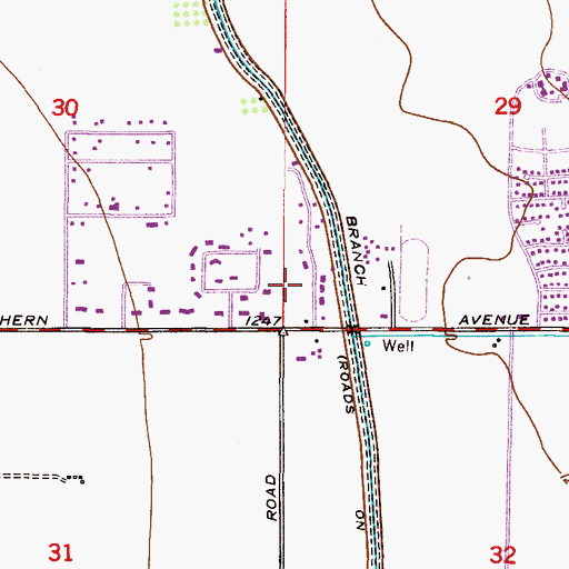 Topographic Map of Sun Valley High School, AZ