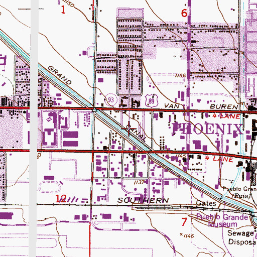 Topographic Map of Metropolitan College, AZ