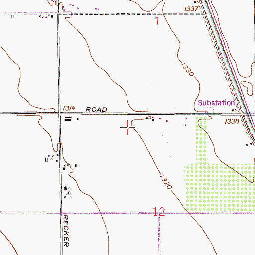 Topographic Map of Highland High School, AZ