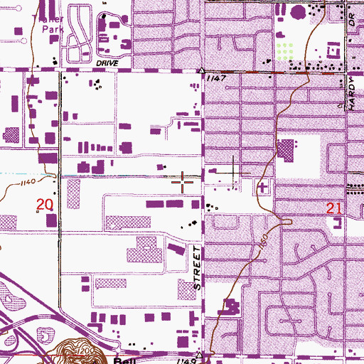 Topographic Map of Collins College, AZ