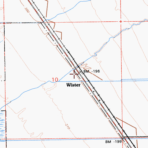 Topographic Map of Wister, CA