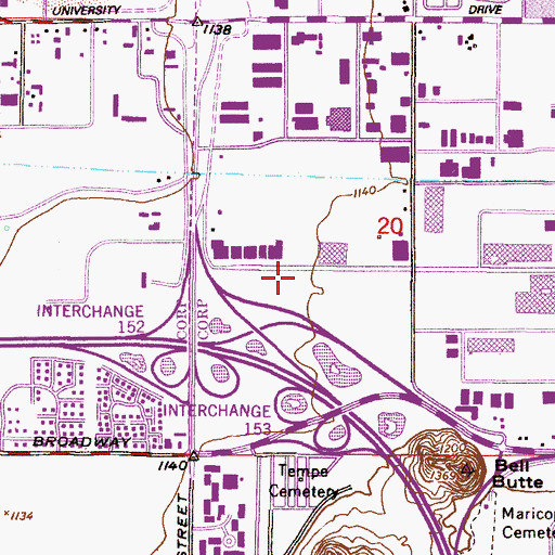 Topographic Map of Rio Salado Community College, AZ