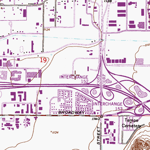 Topographic Map of University of Phoenix, AZ