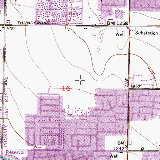 Topographic Map of Sweetwater School, AZ