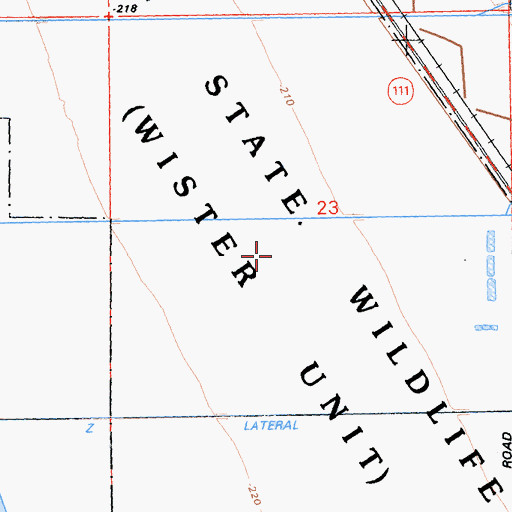 Topographic Map of Wister Waterfowl Management Area, CA