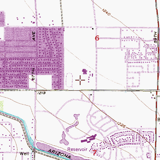 Topographic Map of Cactus High School, AZ