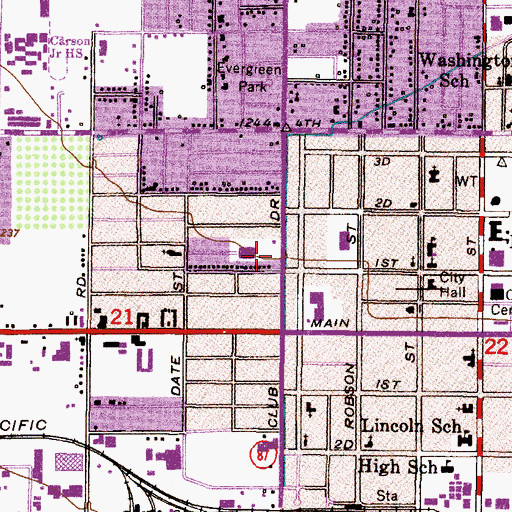Topographic Map of West Middle School, AZ