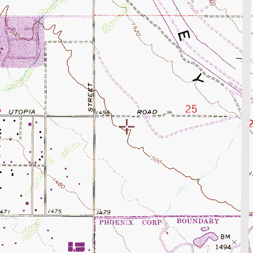Topographic Map of Quail Run Elementary School, AZ