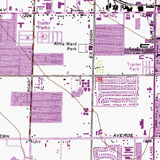 Topographic Map of East Valley Academy, AZ