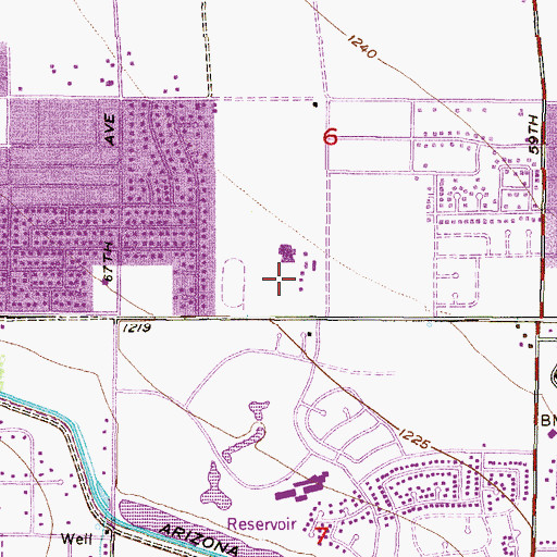 Topographic Map of Cactus High School, AZ