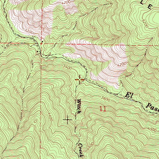 Topographic Map of Witch Creek, CA