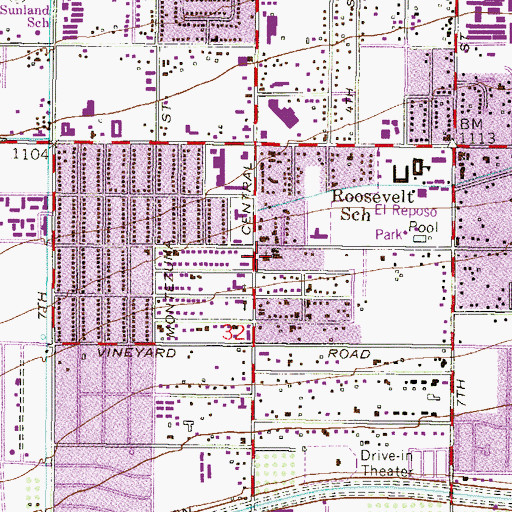 Topographic Map of Saint Catherine of Siena Catholic School, AZ