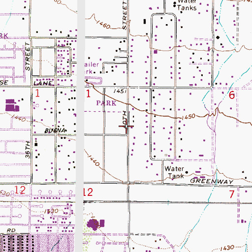 Topographic Map of Desert Dawn Private School, AZ