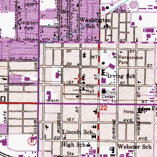 Topographic Map of Queen of Peace School, AZ