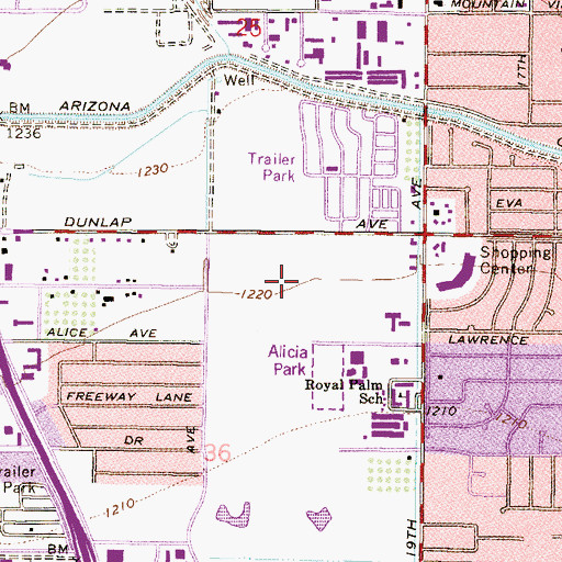 Topographic Map of DeVry University Phoenix, AZ