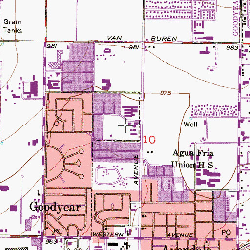 Topographic Map of Saint John Vianney Catholic School, AZ