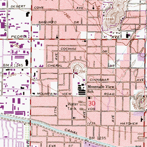 Topographic Map of American Indian College, AZ