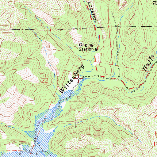 Topographic Map of Wittenberg Creek, CA