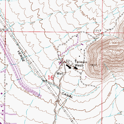 Topographic Map of Frank Lloyd Wright School of Architecture Taliesin West Campus, AZ