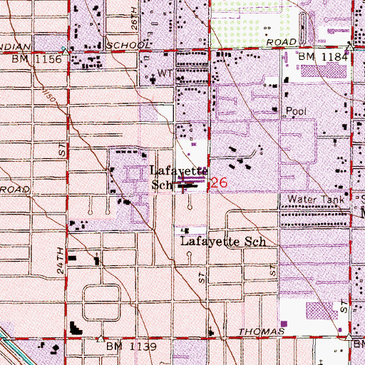 Topographic Map of Larry C Kennedy School, AZ