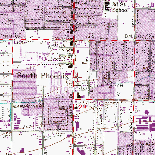 Topographic Map of NFL Yet Academy, AZ