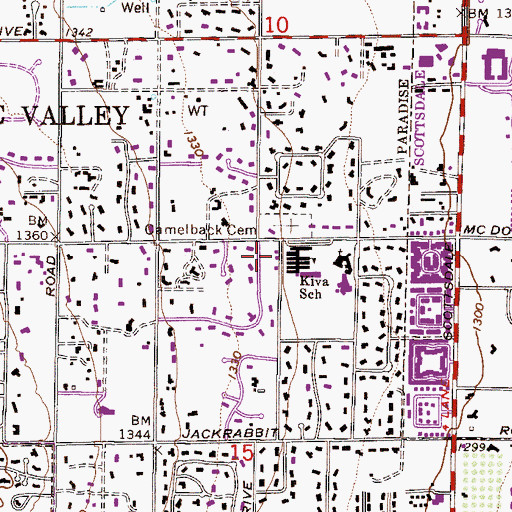 Topographic Map of Temple Solel School, AZ