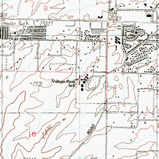 Topographic Map of Vulture Peak Middle School, AZ