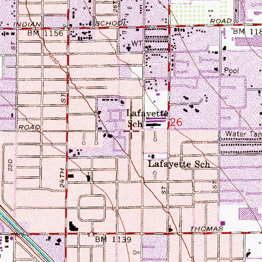 Topographic Map of Saint Paul's Preparatory Academy, AZ