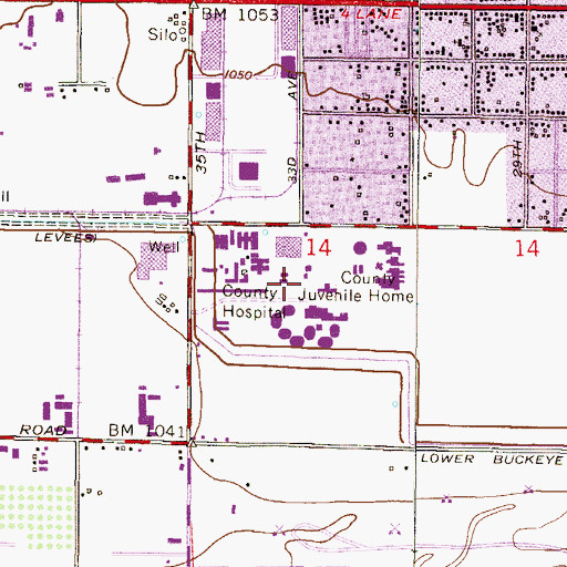 Topographic Map of Durango Detention Center, AZ