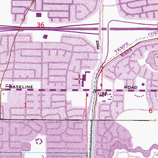 Topographic Map of Tempe Accelerated High School, AZ