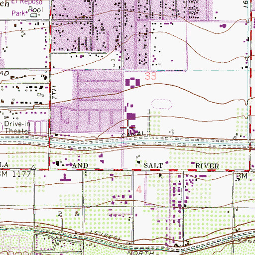 Topographic Map of Amy L Houston Academy, AZ