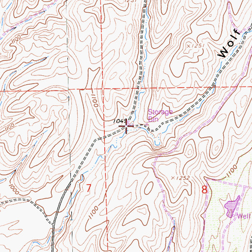 Topographic Map of Wolf Canyon, CA