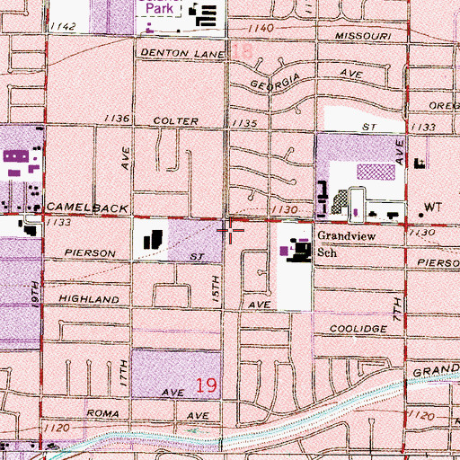 Topographic Map of Amerischools Academy Camelback Campus, AZ