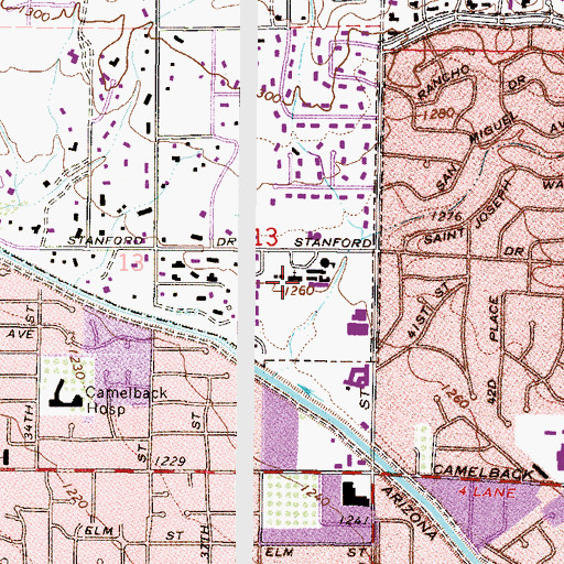 Topographic Map of Phoenix Country Day School, AZ
